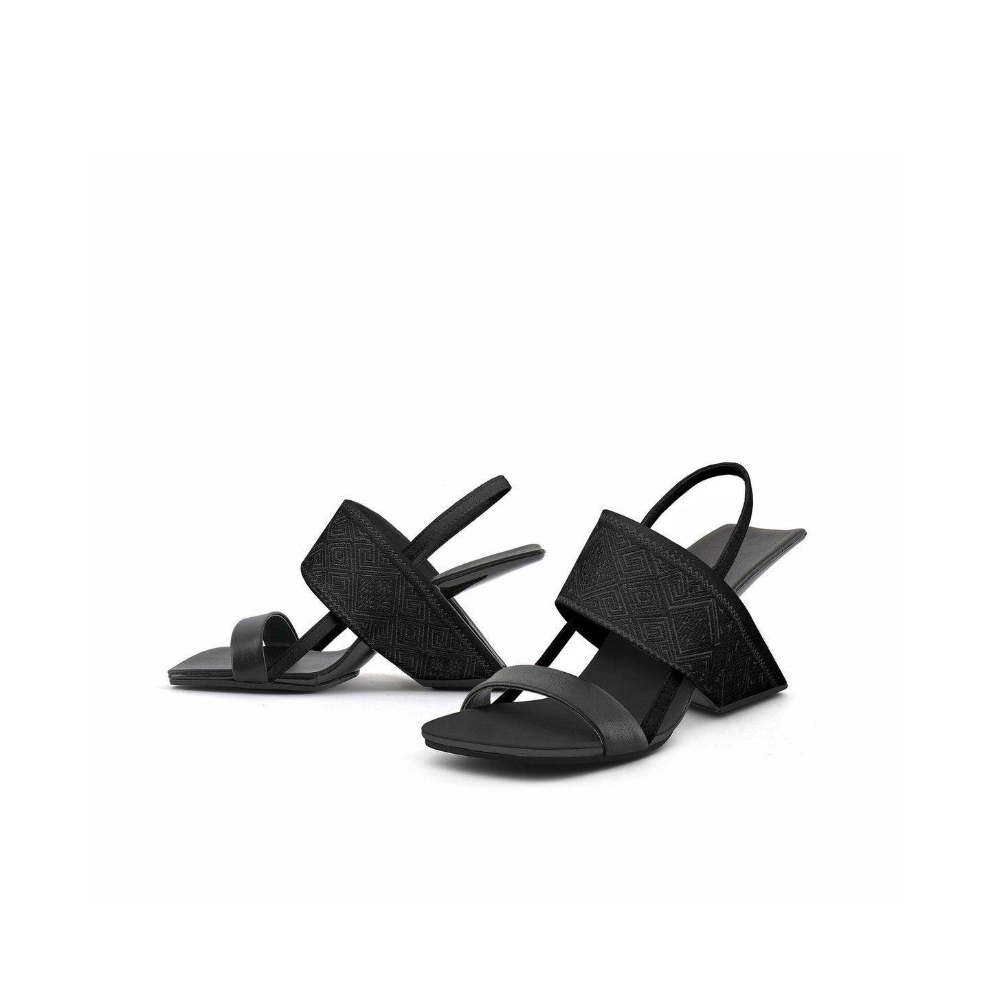 Square Toe Thick Strap Slip On Sandals-4
