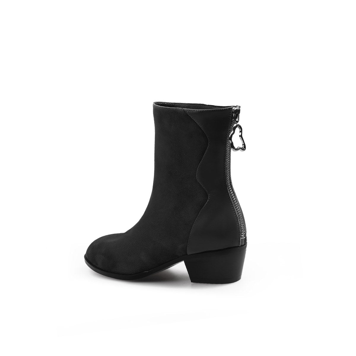 Stylish Suede Block Heel Boots-3