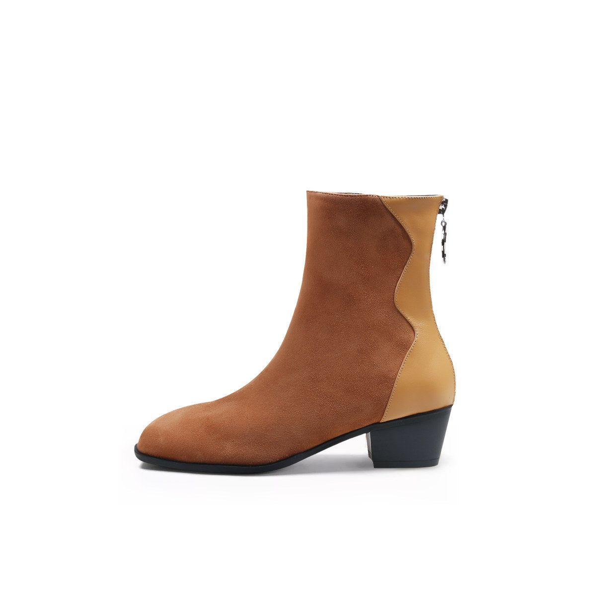 Stylish Suede Block Heel Boots-5