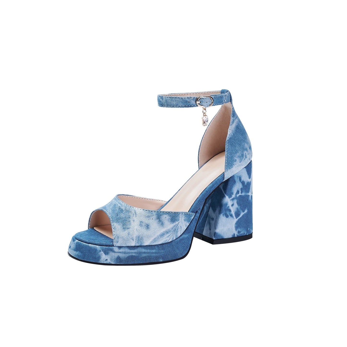 Summer Denim Open Toe Ankle Strap Sandals-4