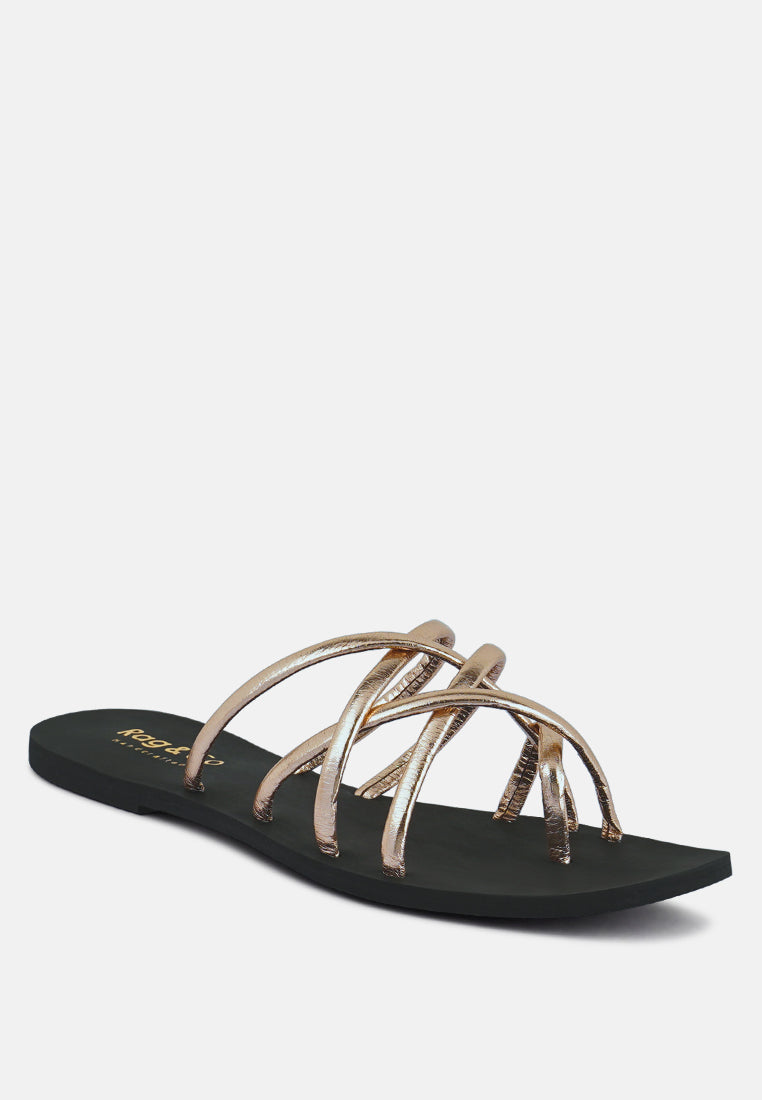 Sweetin Strappy Flat Slip On Sandals-1