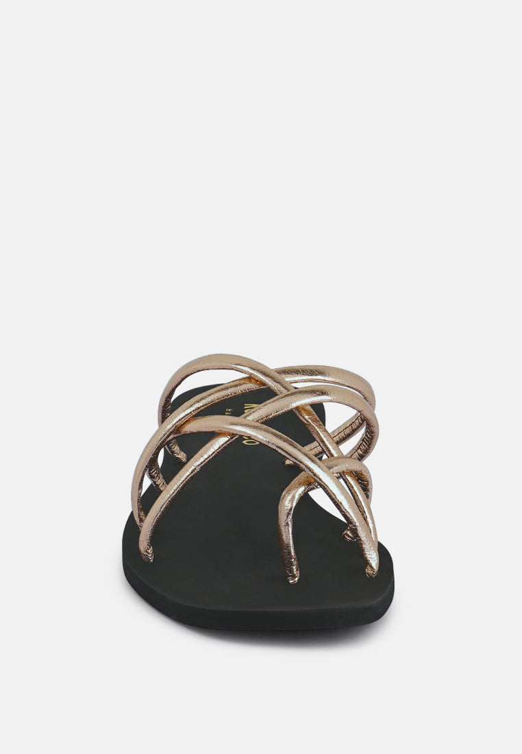 Sweetin Strappy Flat Slip On Sandals-2
