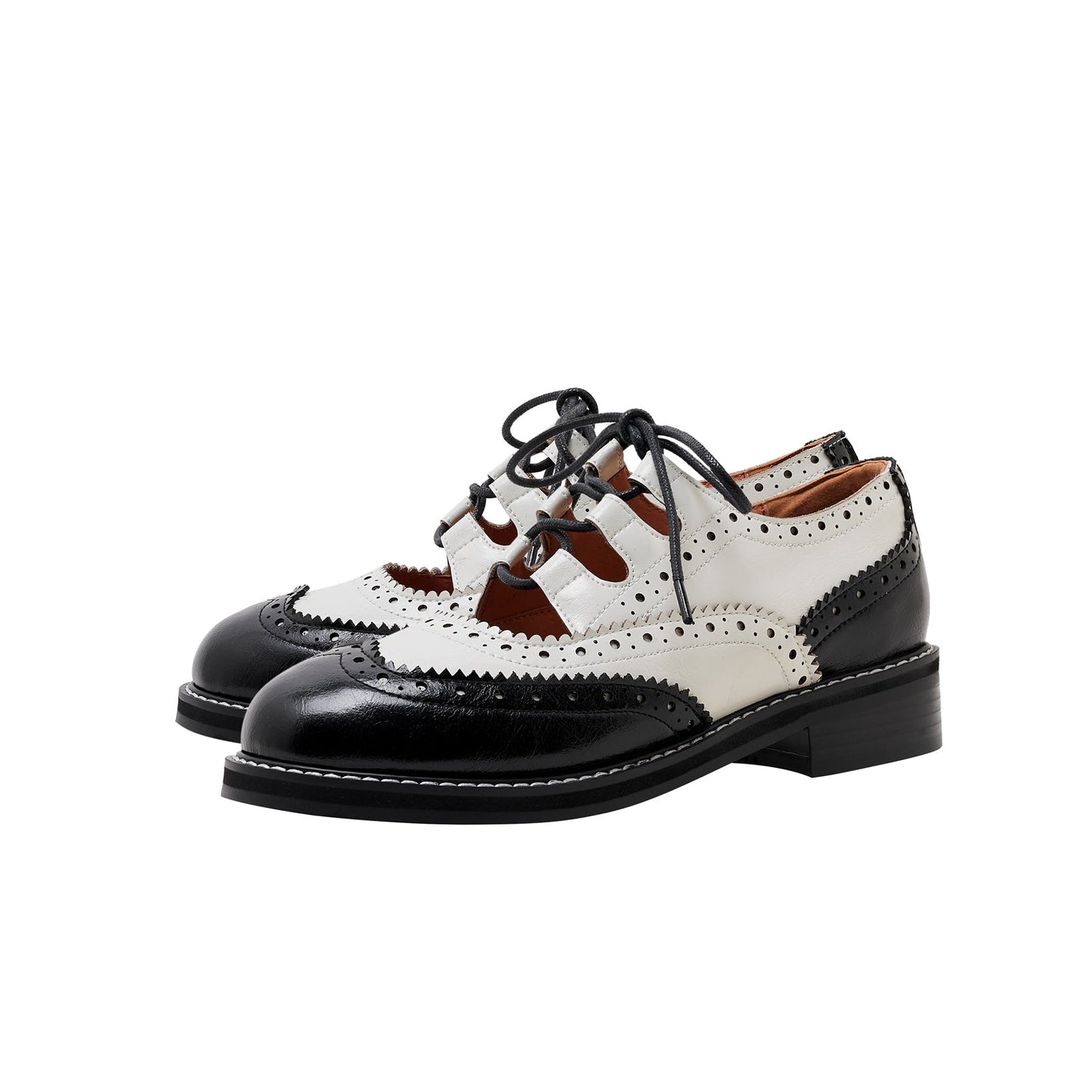 Two Tone Oxford Lace Up Shoes-2