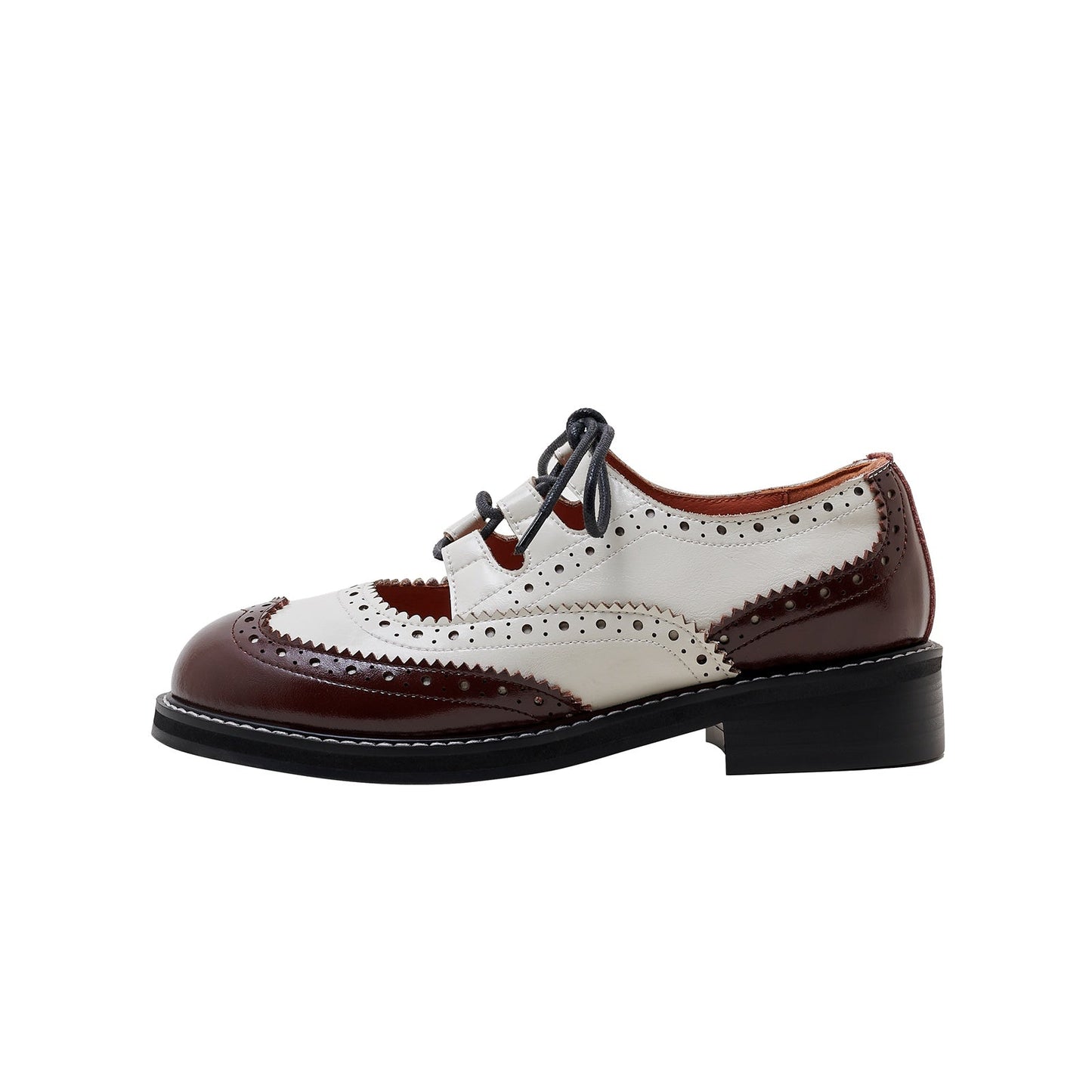 Two Tone Oxford Lace Up Shoes-5