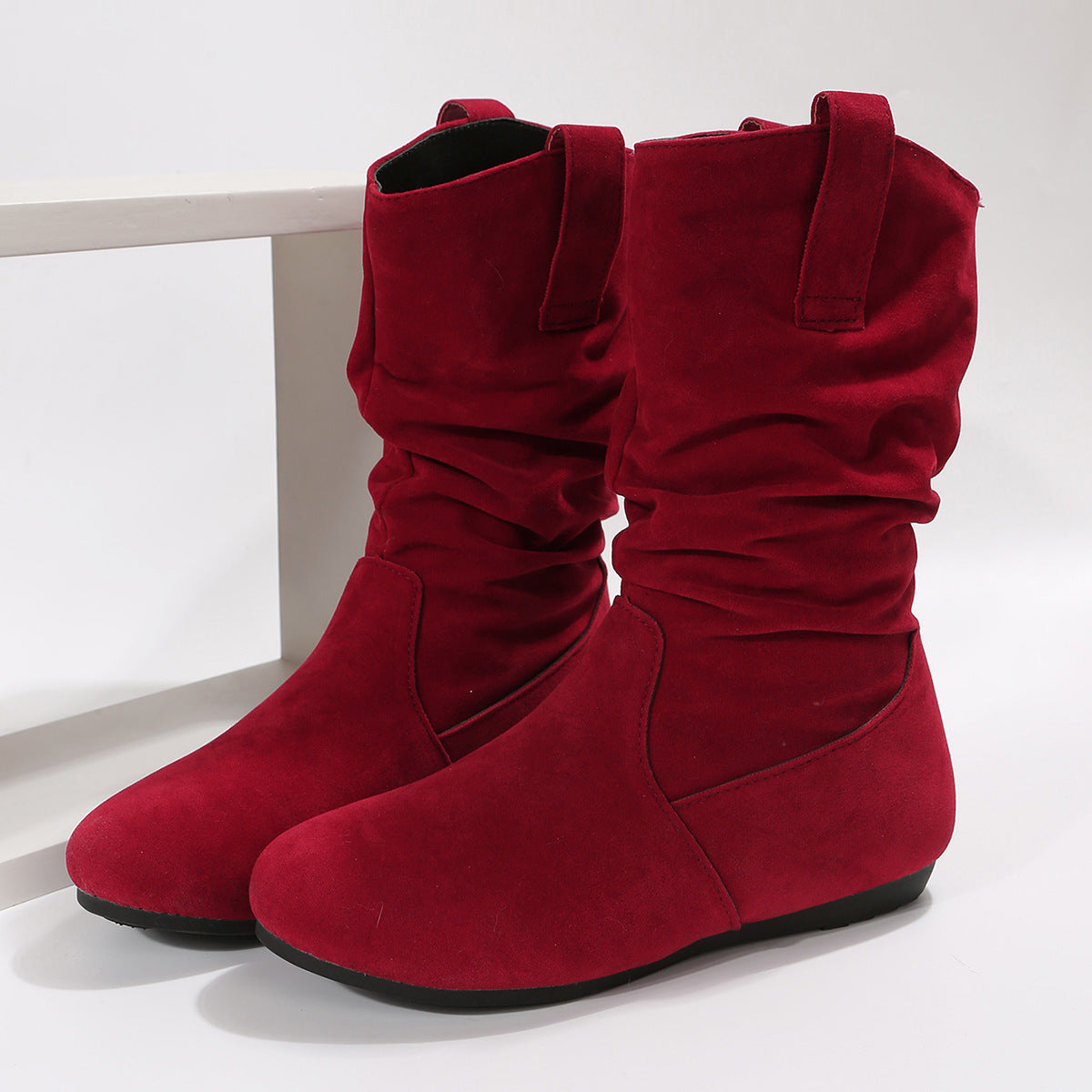 Round Toe Flat Winter Boots