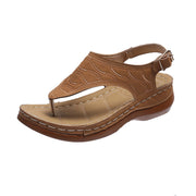 Sandalias de piel con hebilla lateral