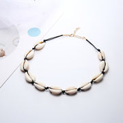 Korean Style Simple Rose Gold Shell Clavicle Chain Hand-knitted Accessory