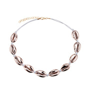 Korean Style Simple Rose Gold Shell Clavicle Chain Hand-knitted Accessory
