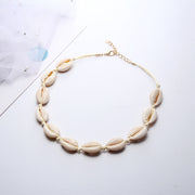 Korean Style Simple Rose Gold Shell Clavicle Chain Hand-knitted Accessory
