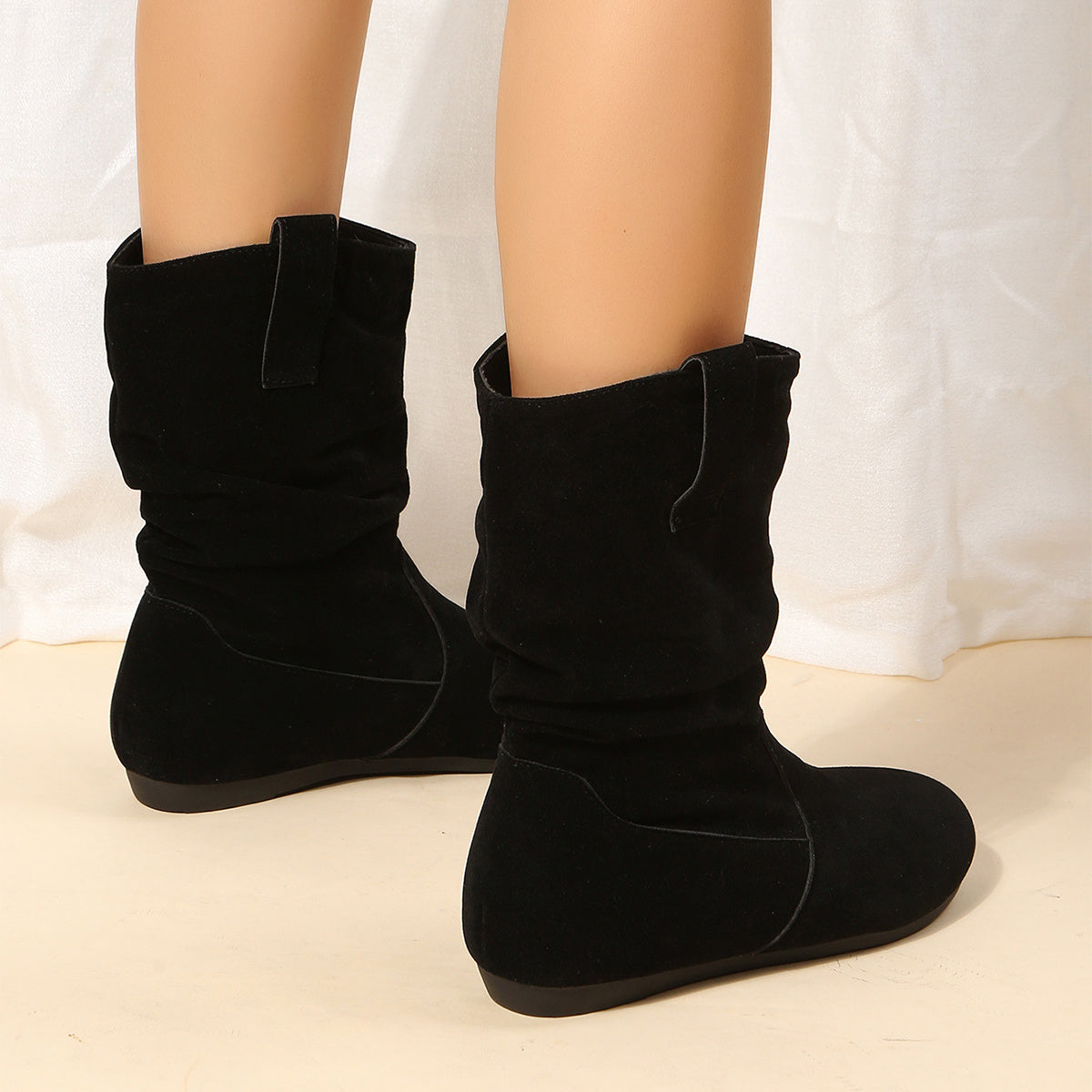 Round Toe Flat Winter Boots