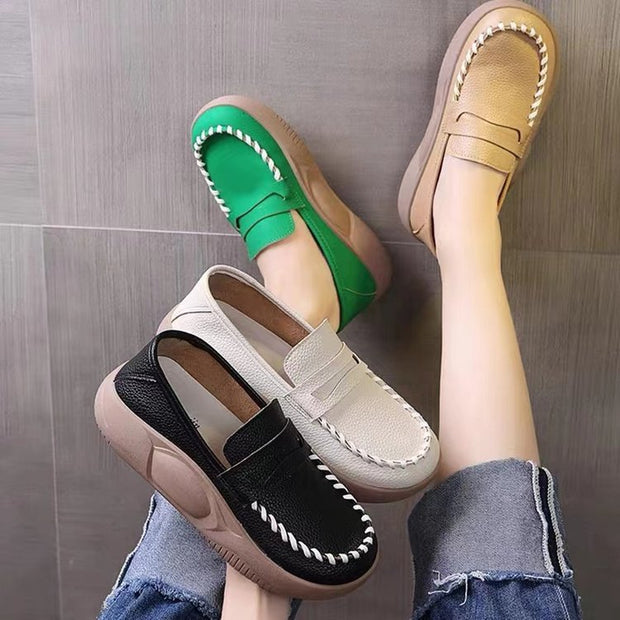 Cushioned Insole Leather Moccasins