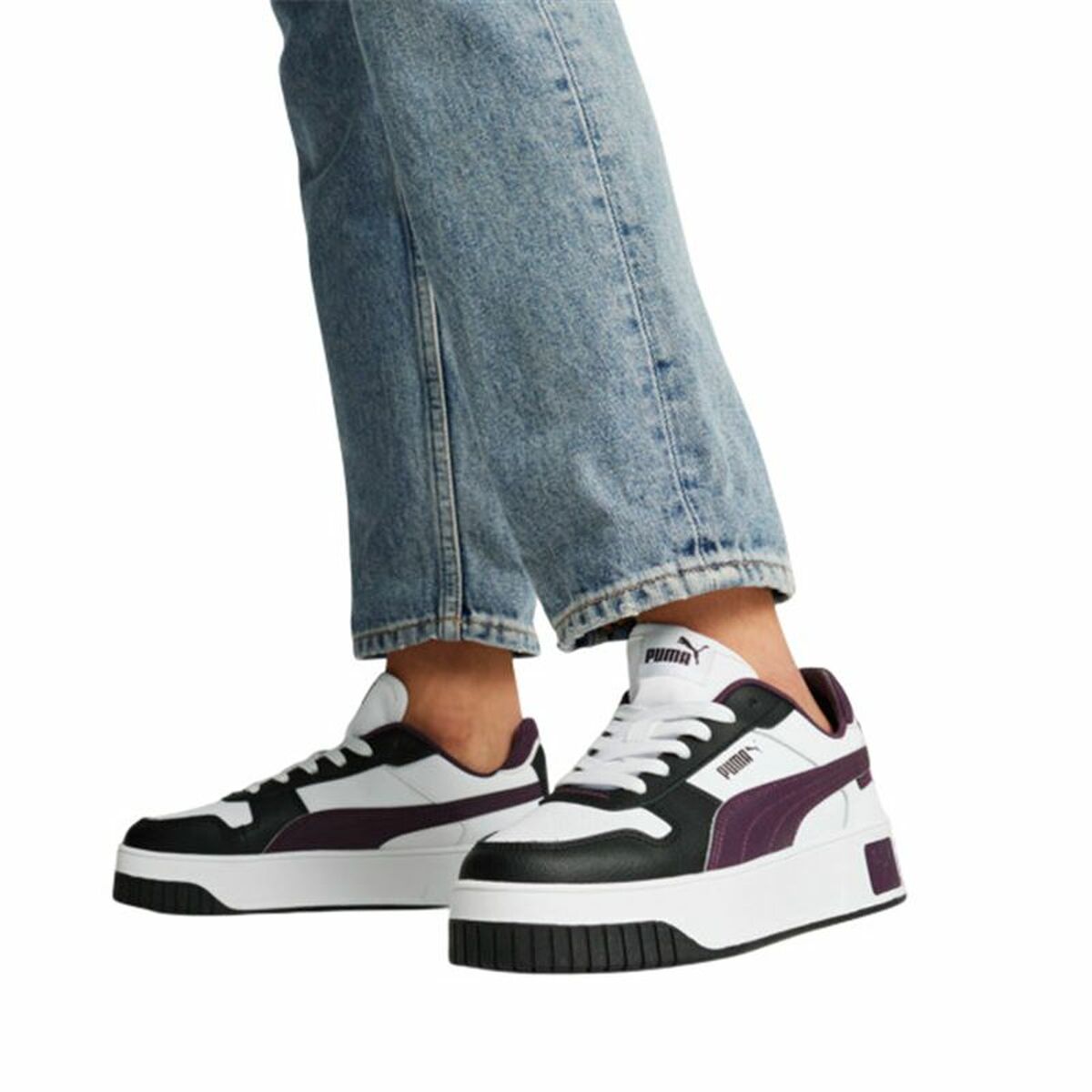 Women's casual trainers Puma Carina Street White Navy Blue-2