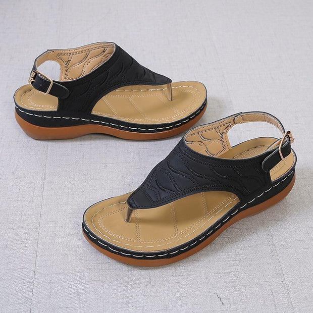Sandalias de piel con hebilla lateral