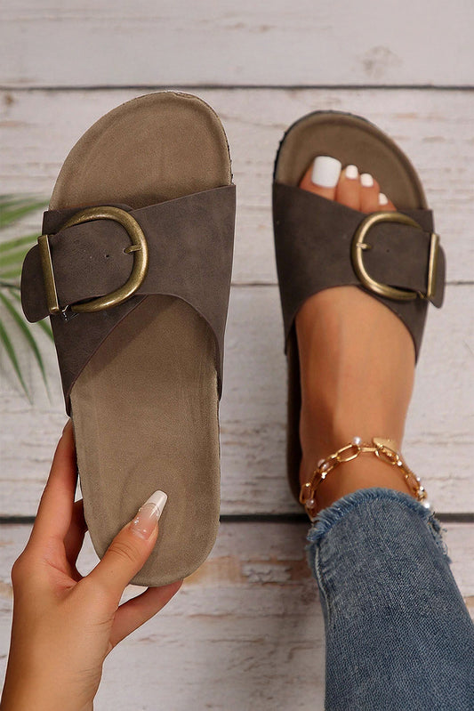 Coffee One Band Metal Decor Slippers