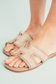 White Hollow Out Open Toe Slippers