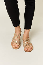 Forever Link Rhinestone Crisscross Flat Sandals-0