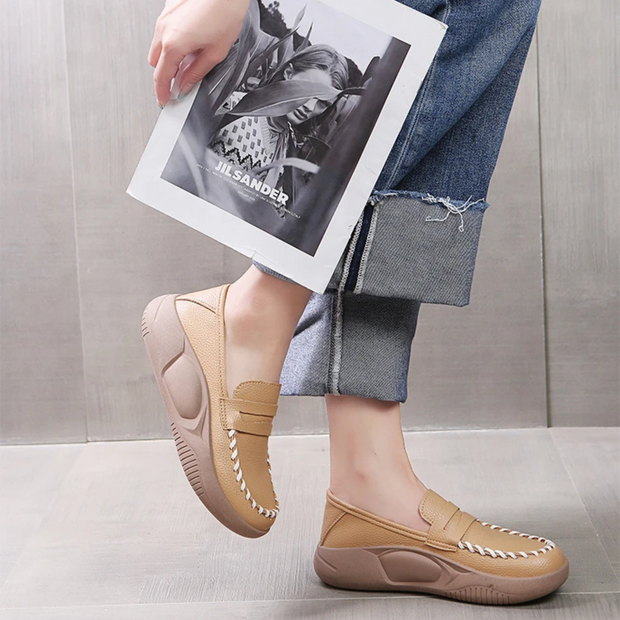 Cushioned Insole Leather Moccasins
