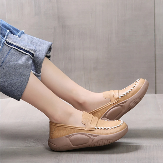 Cushioned Insole Leather Moccasins