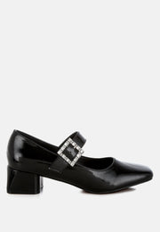 Abeba Diamante Brooch Metallic Mary Jane Pumps-6