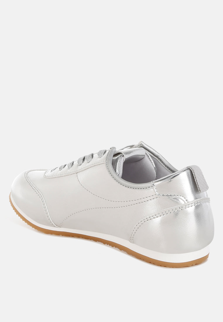 Astylos Metallic Faux Leather Sneakers-2