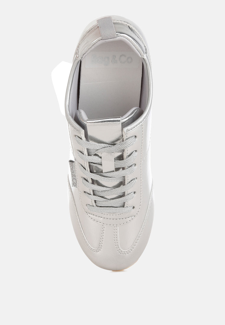 Astylos Metallic Faux Leather Sneakers-3