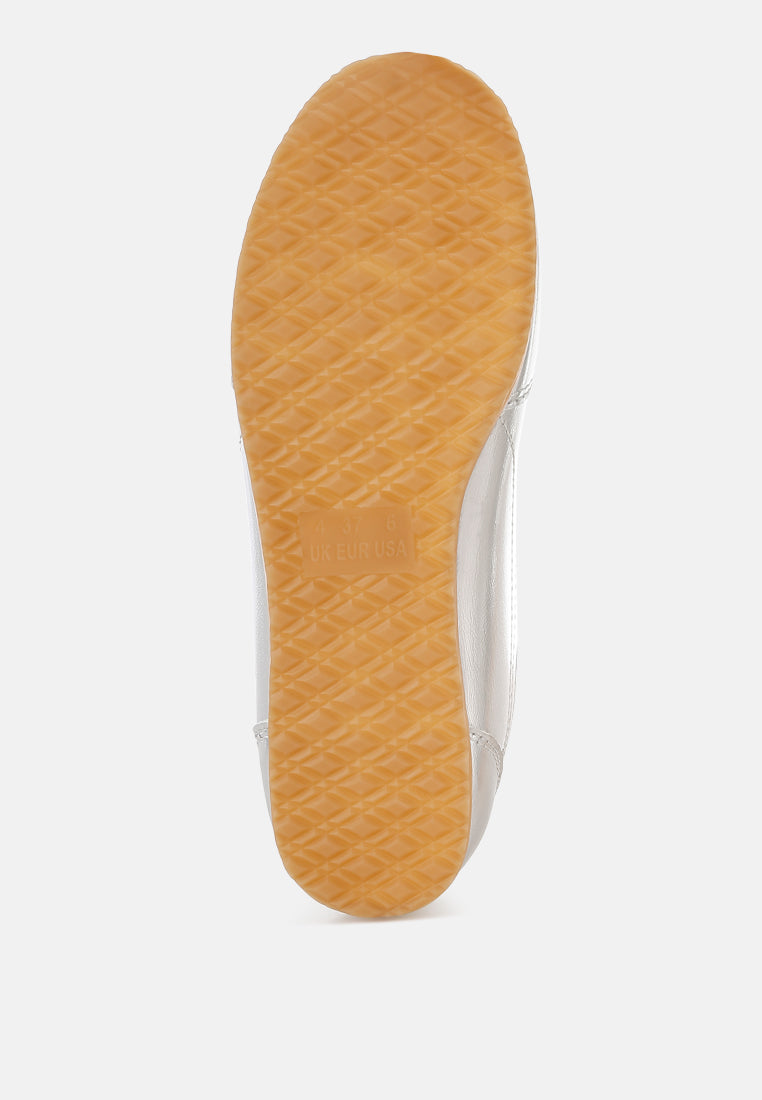 Astylos Metallic Faux Leather Sneakers-4