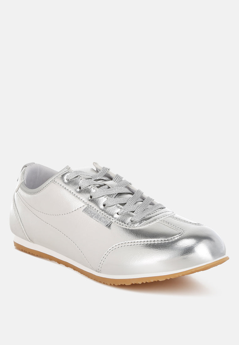 Astylos Metallic Faux Leather Sneakers-1