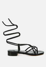 Babbity Rhinestone Embellished Lace-Up Sandals-6