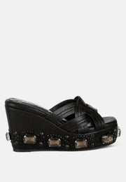 Blistronic Chunky Diamante & Rhinestone Cut-Out Sandals-7