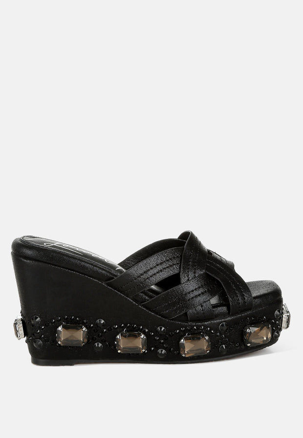 Blistronic Chunky Diamante & Rhinestone Cut-Out Sandals-7