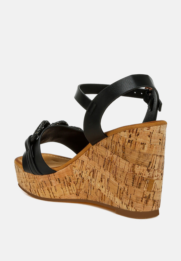 Emelda cushion chain pin buckle wedges-2