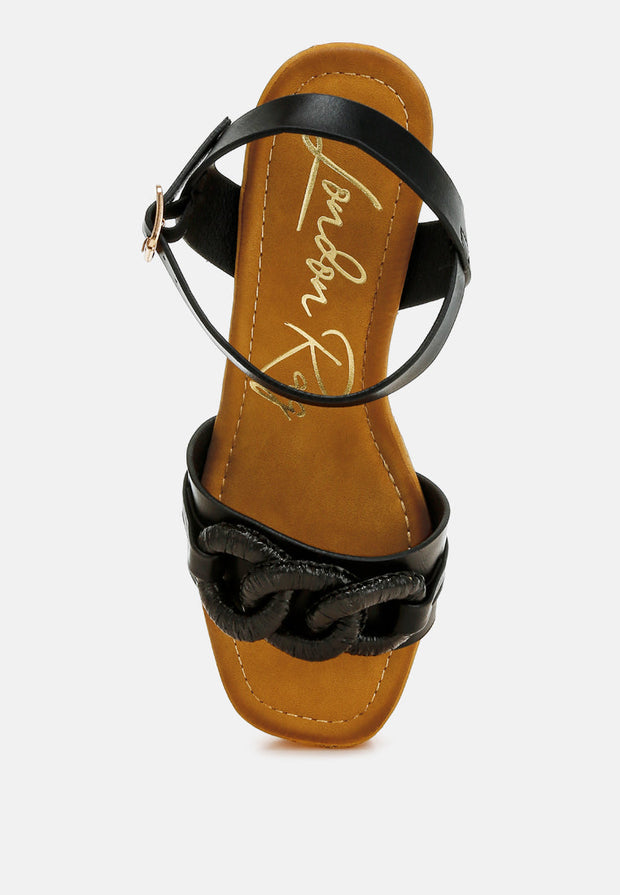 Emelda cushion chain pin buckle wedges-3