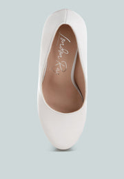 Damsor Faux Leather Block Heel Pumps-3