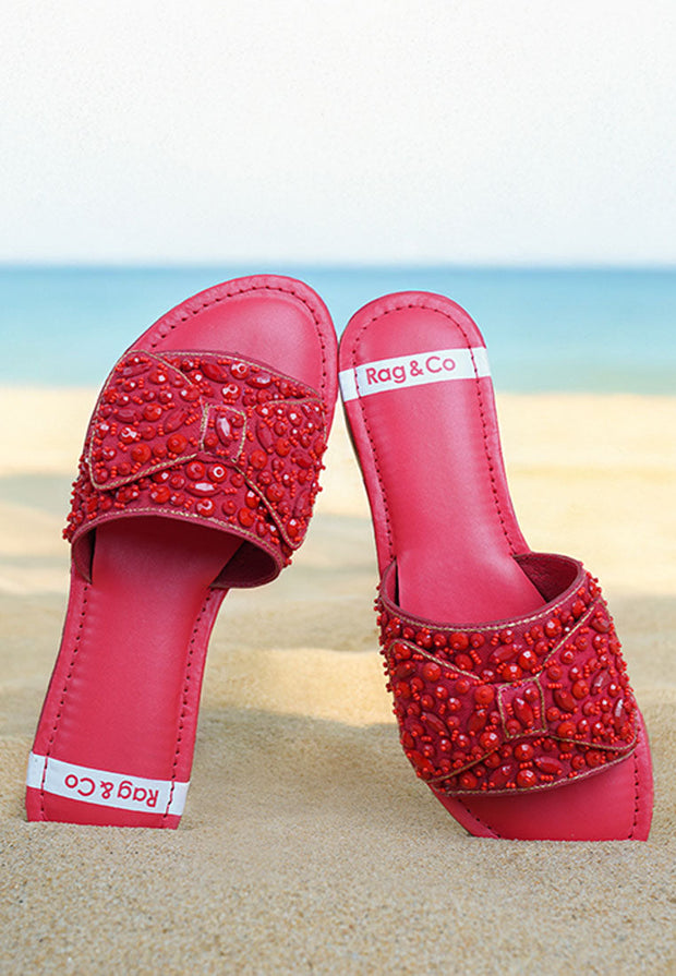 Pipa Big Bow Beaded Flats-1