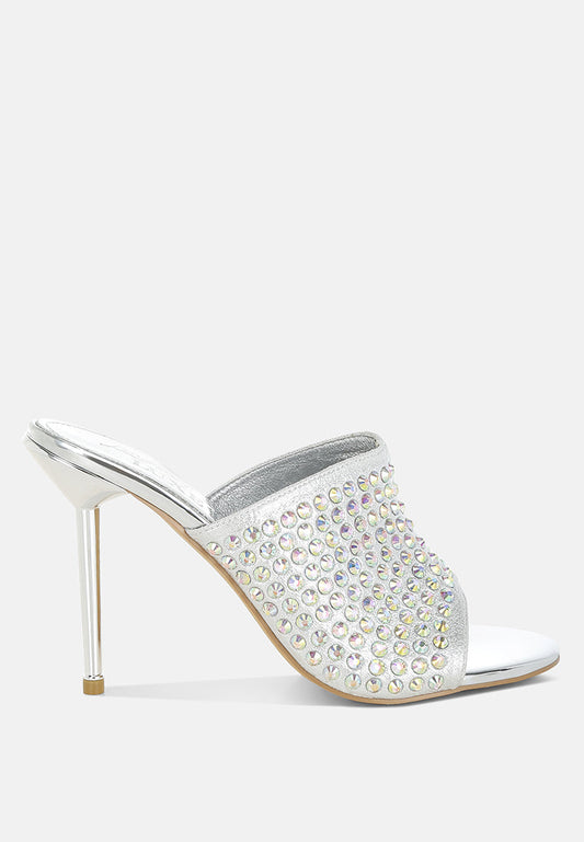 Farasha AB Rhinestone Slip-On Stiletto Heels-0