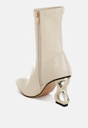 Gaias Fantasy Heel Patent Faux Leather Boots-3