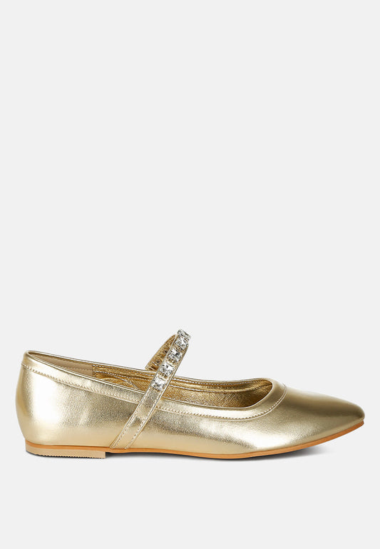 Gloxinia Metallic Mary Jane Ballerinas-0