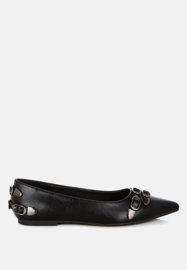 Golini Belt Buckle Detail Ballerinas-7