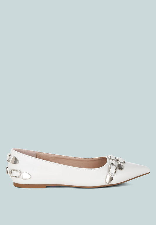 Golini Belt Buckle Detail Ballerinas-0