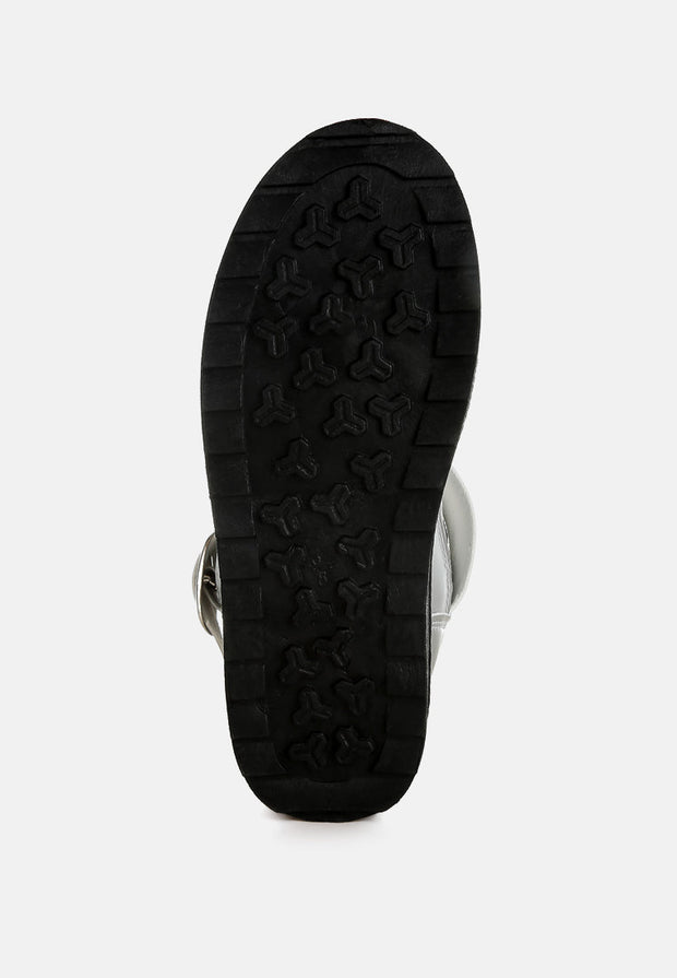 Jammy Buckle Strap Puffy Ankle Boots-4