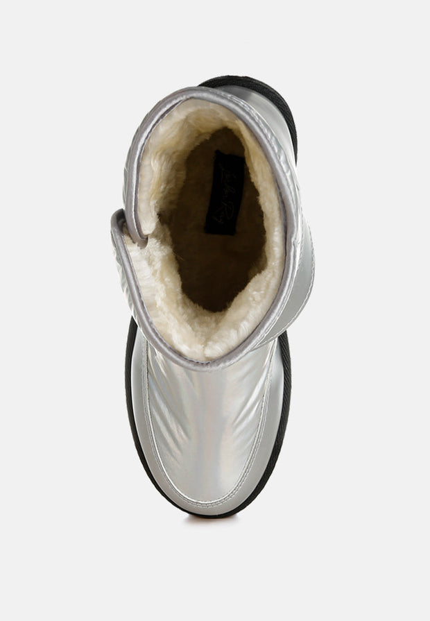 Jammy Buckle Strap Puffy Ankle Boots-3