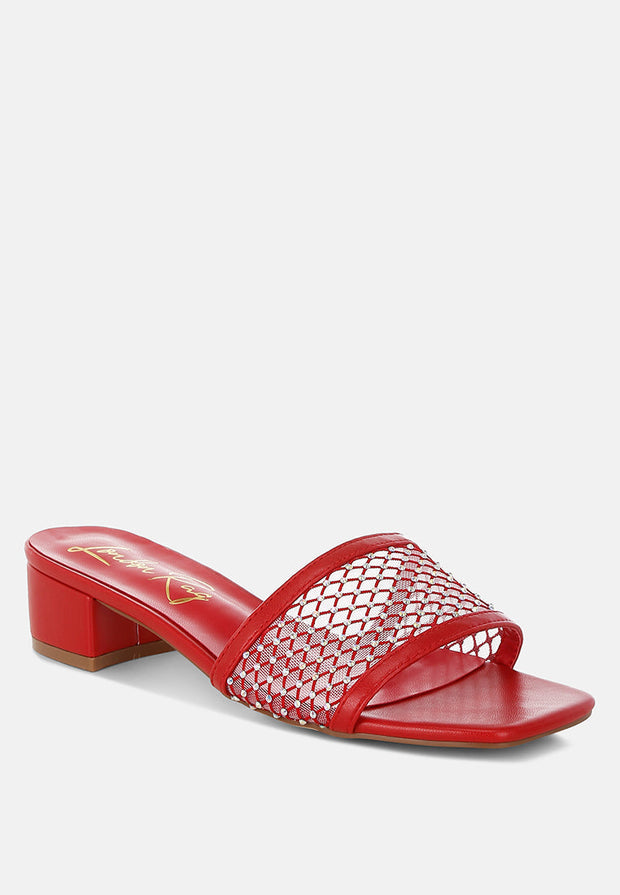 Kenzia Rhinestone Studded Slip-On Heels-1