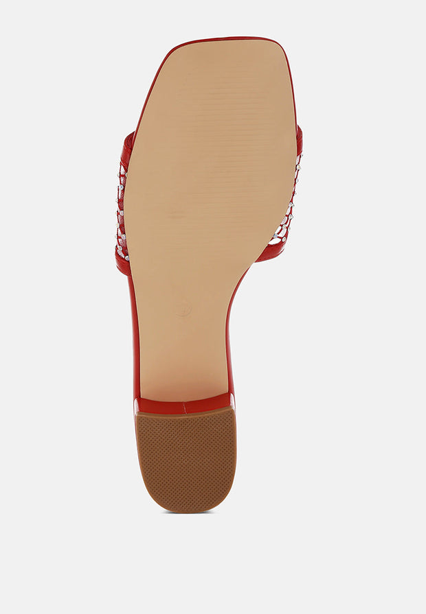 Kenzia Rhinestone Studded Slip-On Heels-4