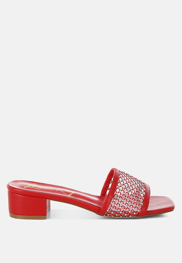 Kenzia Rhinestone Studded Slip-On Heels-0