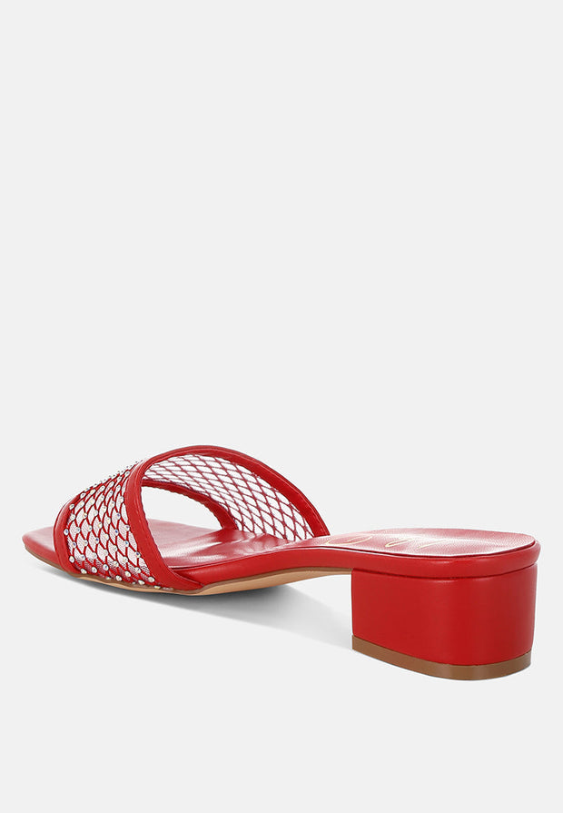Kenzia Rhinestone Studded Slip-On Heels-2