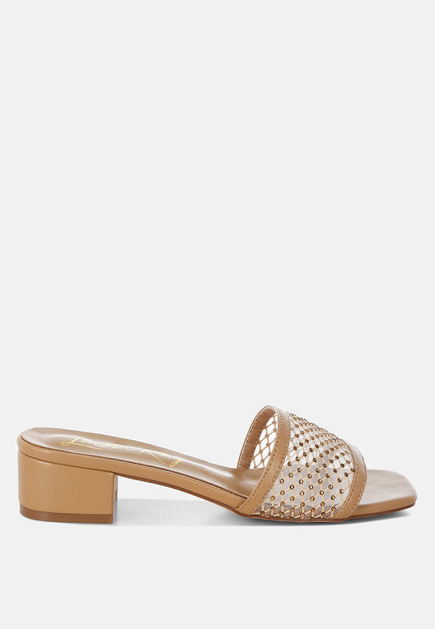 Kenzia Rhinestone Studded Slip-On Heels-6