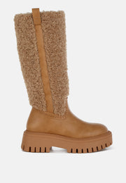 Lapland Fur Detail Calf Length Boots-0