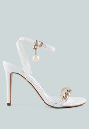 Mooning Metal Chain Strap Stiletto Sandals-0