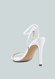 Mooning Metal Chain Strap Stiletto Sandals-2