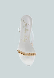 Mooning Metal Chain Strap Stiletto Sandals-3